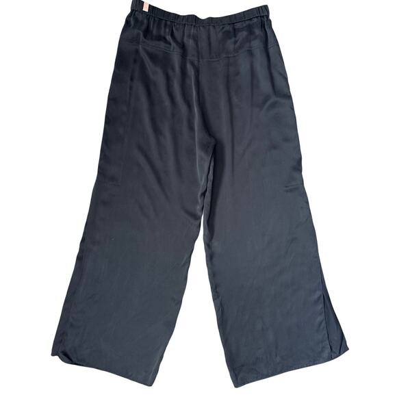 Lunya Split Leg High Rise Washable Silk Pants Immersed Black Size Large - Picture 10 of 12